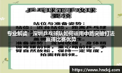 专业解读：深圳乒乓球队如何运用中路突破打法赢得比赛优势